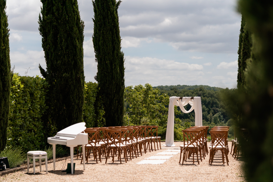 Drone view of Château de Sanse
